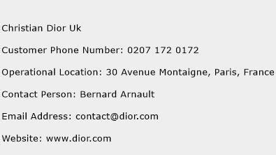 dior customer service number.